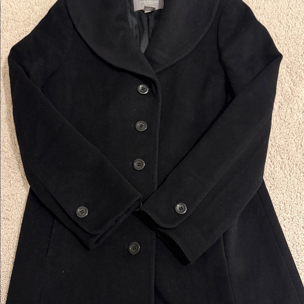 Ann Taylor Petite Wool &  Agora Coat | Size 4P | Black - Picture 7 of 9